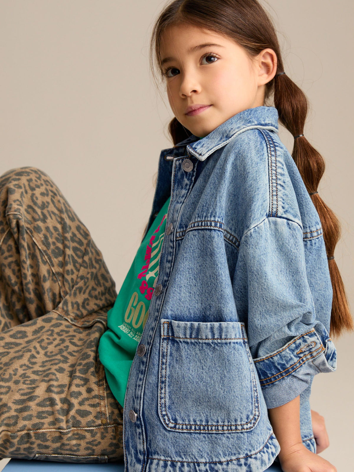 Mid Blue Denim Shacket (3-16yrs)