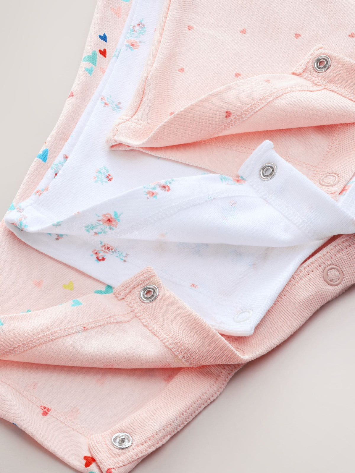 Pink 3 Pack Hip Dysplasia Baby Sleepsuits (0-3yrs)