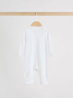 White Kind to Skin Baby Sleepsuits 3 Pack (0-2yrs)