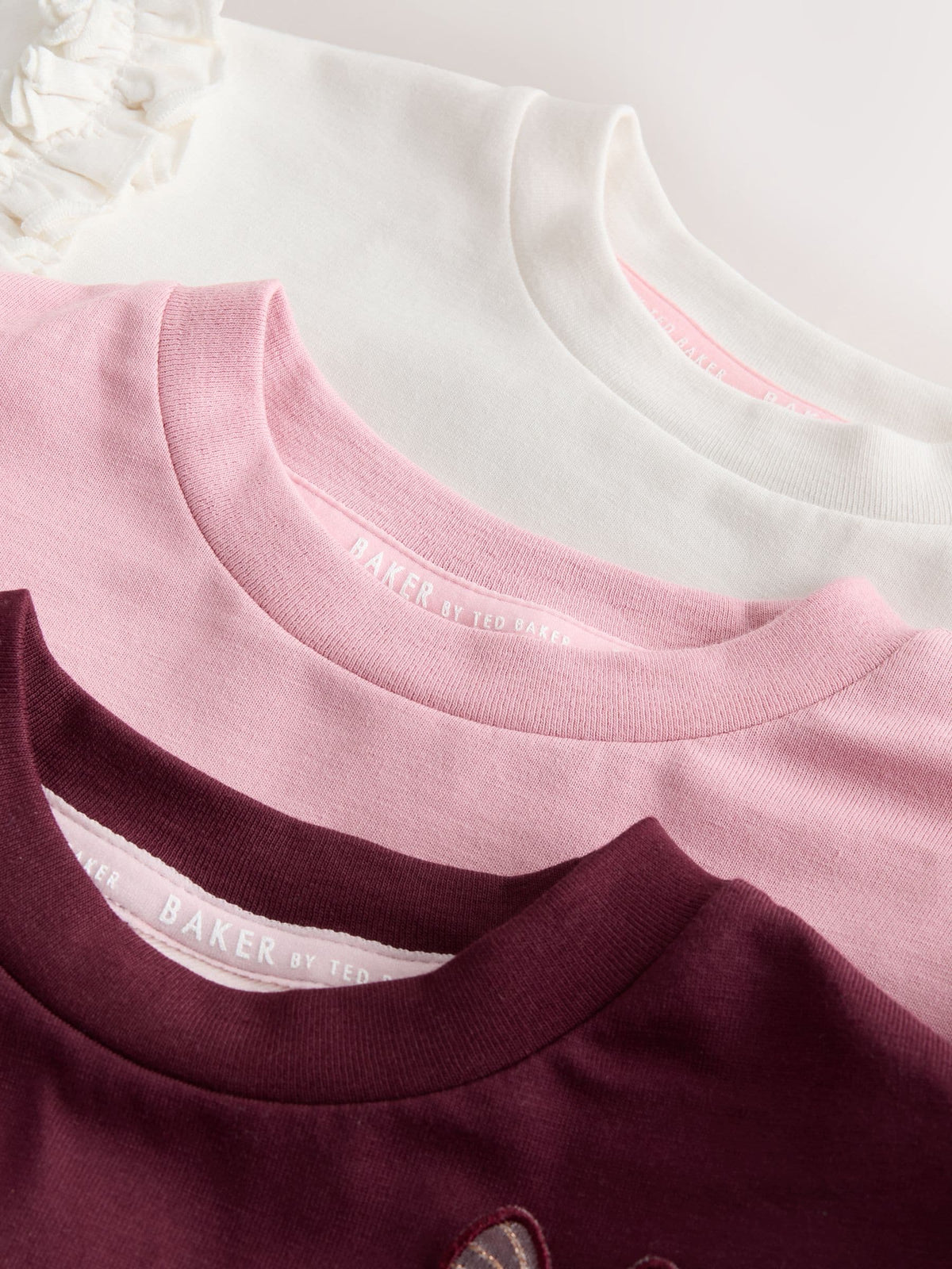 Baker by Ted Baker Berry Pink 3 Pack 3D Butterfly T-Shirts