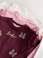 Baker by Ted Baker Berry Pink 3 Pack 3D Butterfly T-Shirts