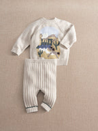 Mamas & Papas Blue Train Knitted Jumper & Leggings Set