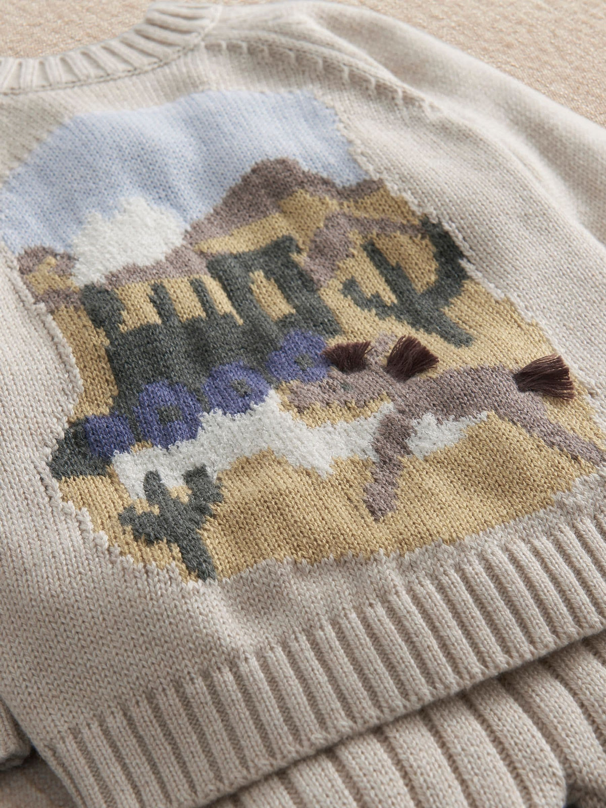 Mamas & Papas Blue Train Knitted Jumper & Leggings Set