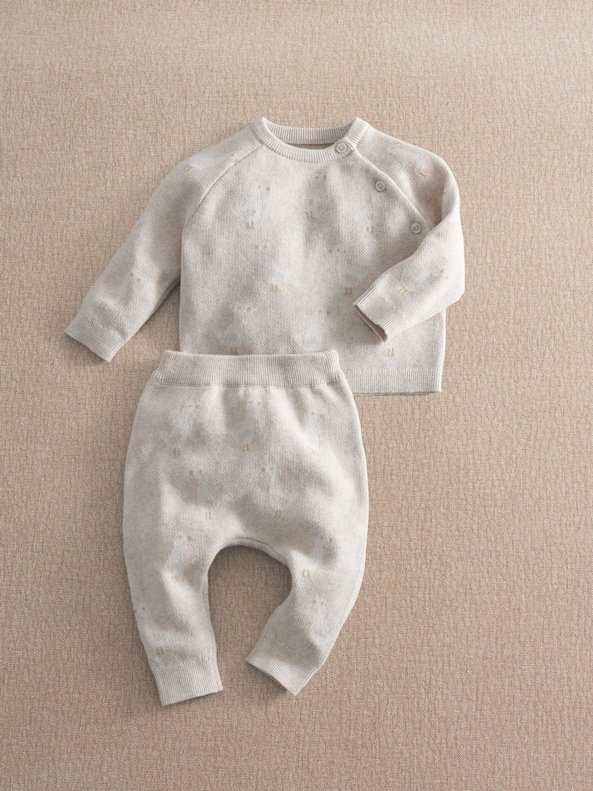 Mamas & Papas Brown Duck Knitted Top & Leggings Set