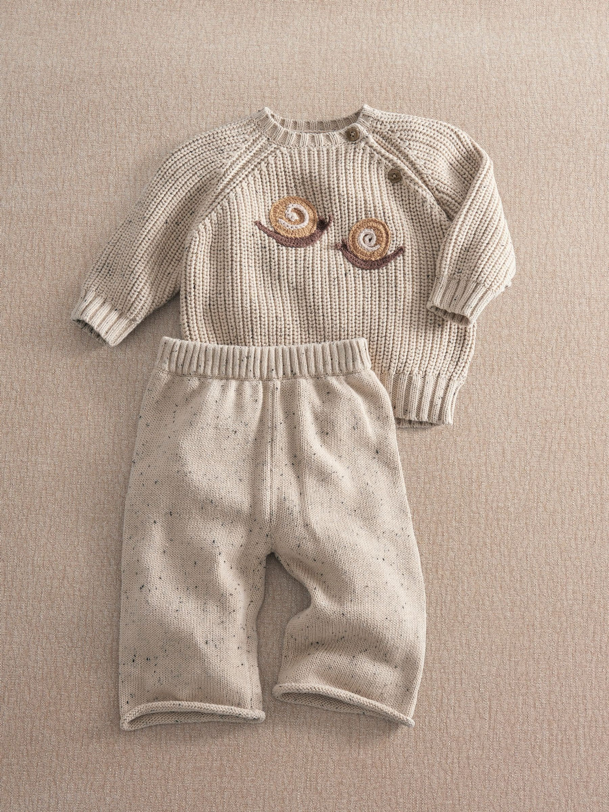 Mamas & Papas Brown Snail Knitted Jumper & Trousers Set