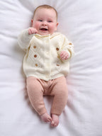 Mamas & Papas Pink Embroidered Knitted Cardigan & Leggings Set