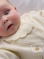 Mamas & Papas Pink Embroidered Knitted Cardigan & Leggings Set