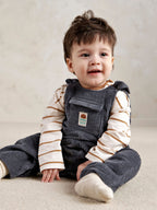 Mamas & Papas Blue Cord Dungarees & Long Sleeve Top Set