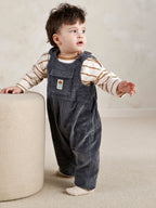 Mamas & Papas Blue Cord Dungarees & Long Sleeve Top Set