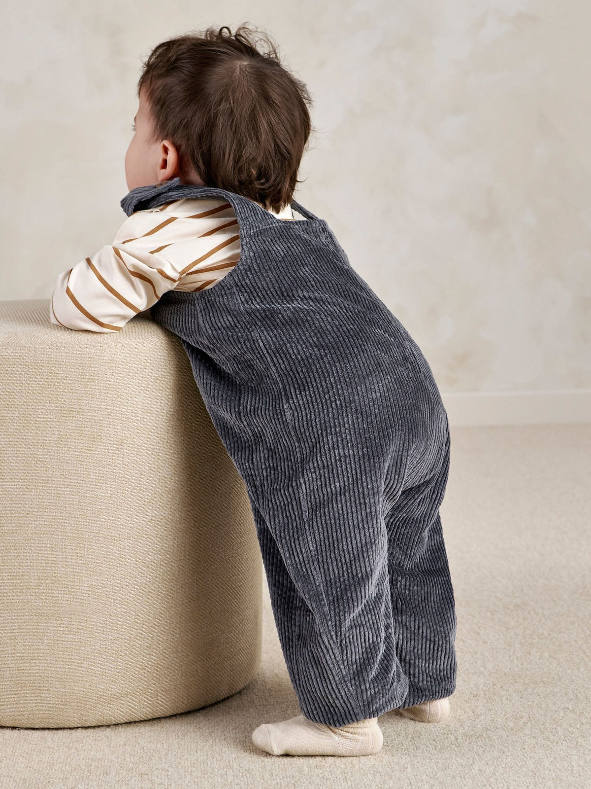 Mamas & Papas Blue Cord Dungarees & Long Sleeve Top Set