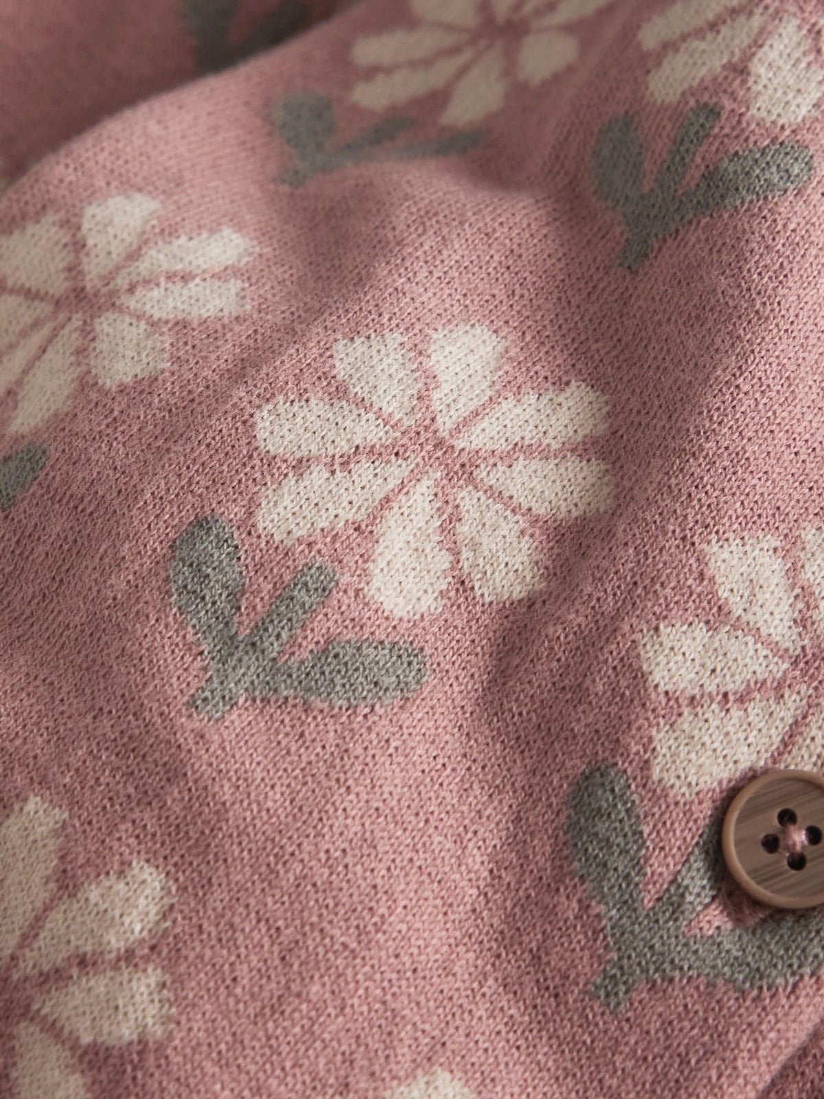 Mamas & Papas Pink Floral Knitted Romper
