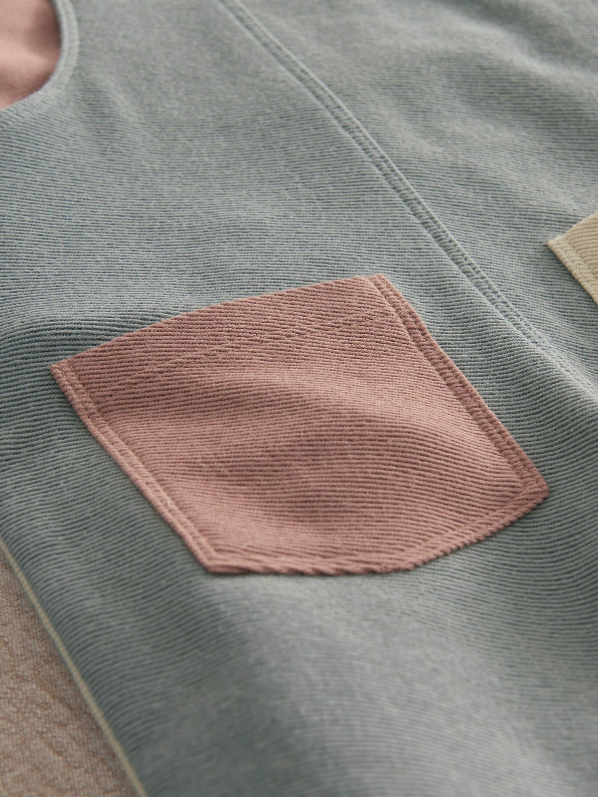 Mamas & Papas Pink Colour Block Dungarees & Long Sleeve Top Set