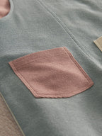 Mamas & Papas Pink Colour Block Dungarees & Long Sleeve Top Set