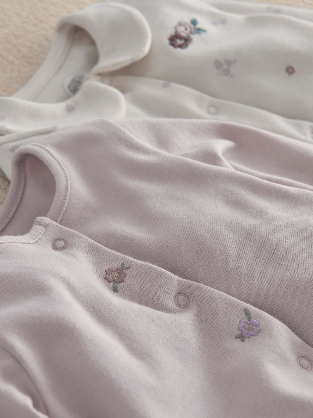 Mamas & Papas Brown Ditsy Floral Sleepsuits Pack of 3