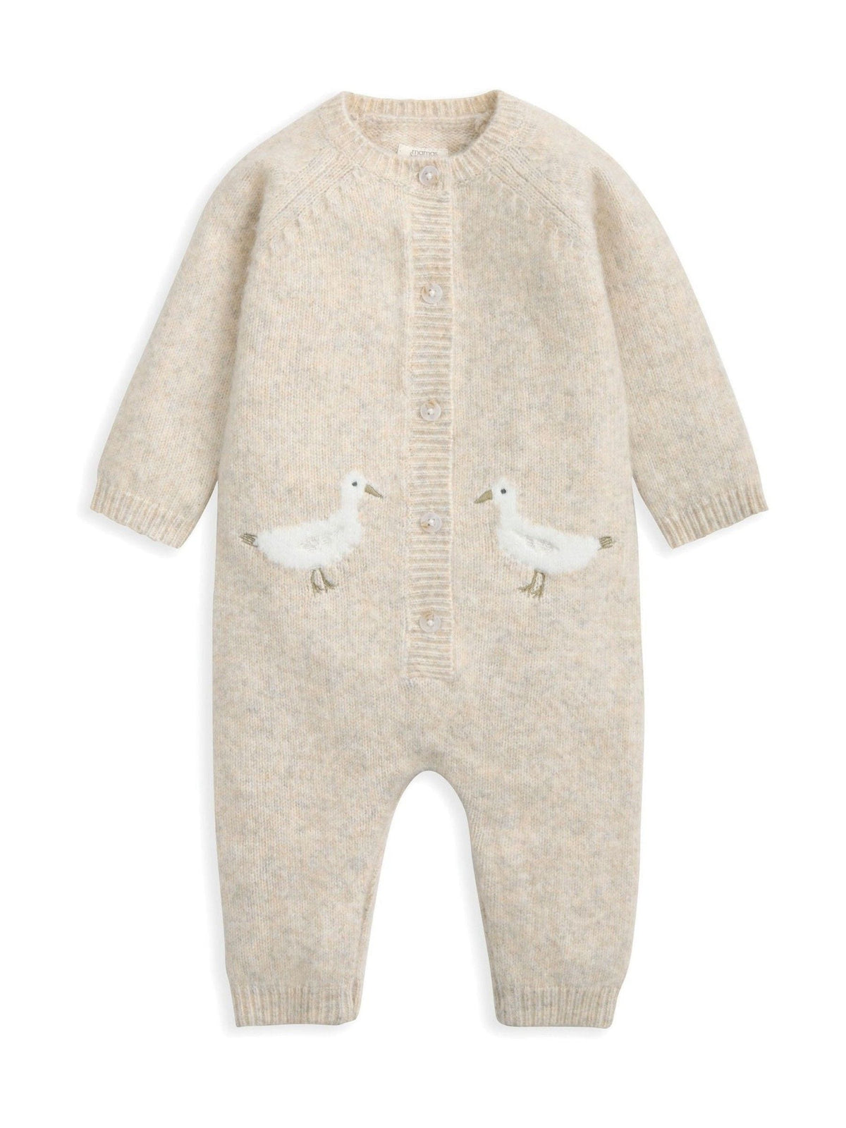 Mamas & Papas Brown Duck Knitted Romper