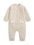 Mamas & Papas Brown Duck Knitted Romper
