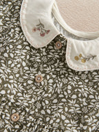 Mamas & Papas Green Leaf Print Dress & Tights Set