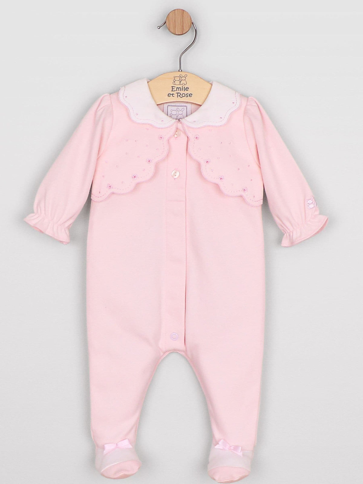 Emile Et Rose Pink Maisie All-In-One With Mock Bolero & Large Collar