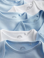 Blue 10 Pack Plain Baby Bodysuits