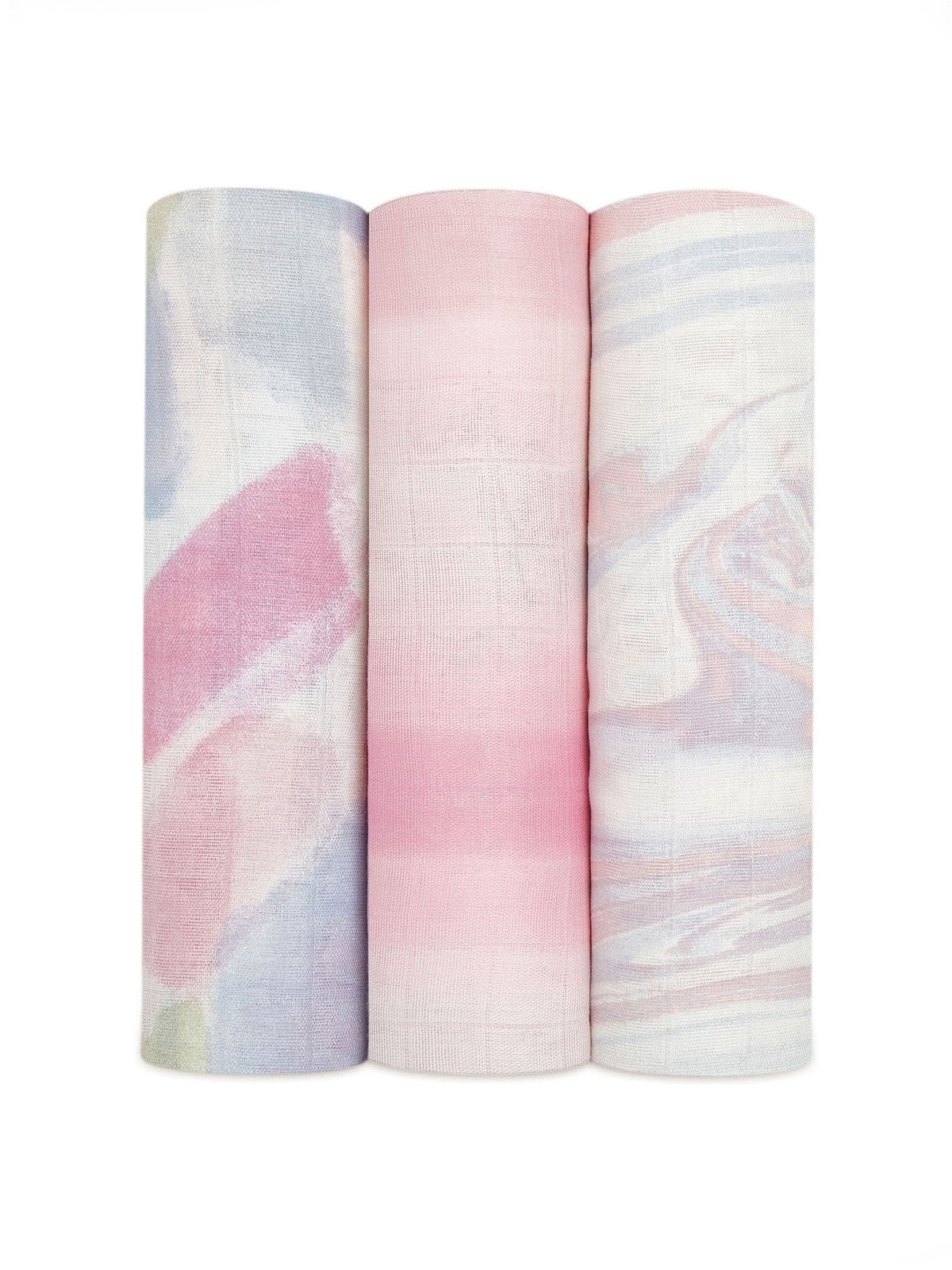 aden + anais Pink Large Silky Soft Muslin Blankets 3 Pack Florentine