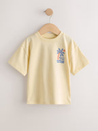 Blue/Yellow Surf Short Sleeve Graphic T-Shirts 4 Pack (3mths-7yrs)