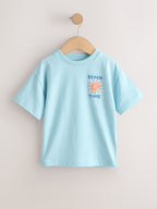 Blue/Yellow Surf Short Sleeve Graphic T-Shirts 4 Pack (3mths-7yrs)