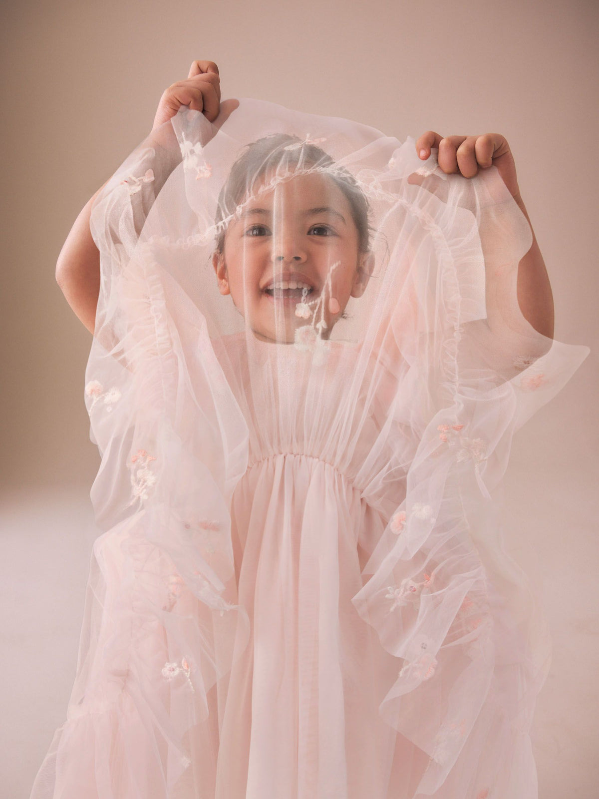 Pastel Pink Embroidered Mesh Occasion Dress (3mths-8yrs)