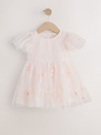 Pastel Pink Embroidered Mesh Occasion Dress (3mths-8yrs)