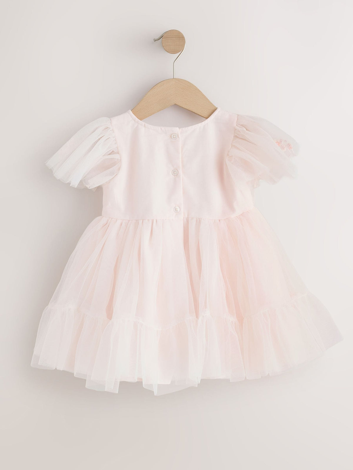 Pastel Pink Embroidered Mesh Occasion Dress (3mths-8yrs)