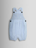 JoJo Maman Bébé Blue 2-Piece Smocked Dungarees & Body Set