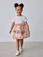 Baker by Ted Baker Floral Ruffle Mesh Mockable Blue Dress