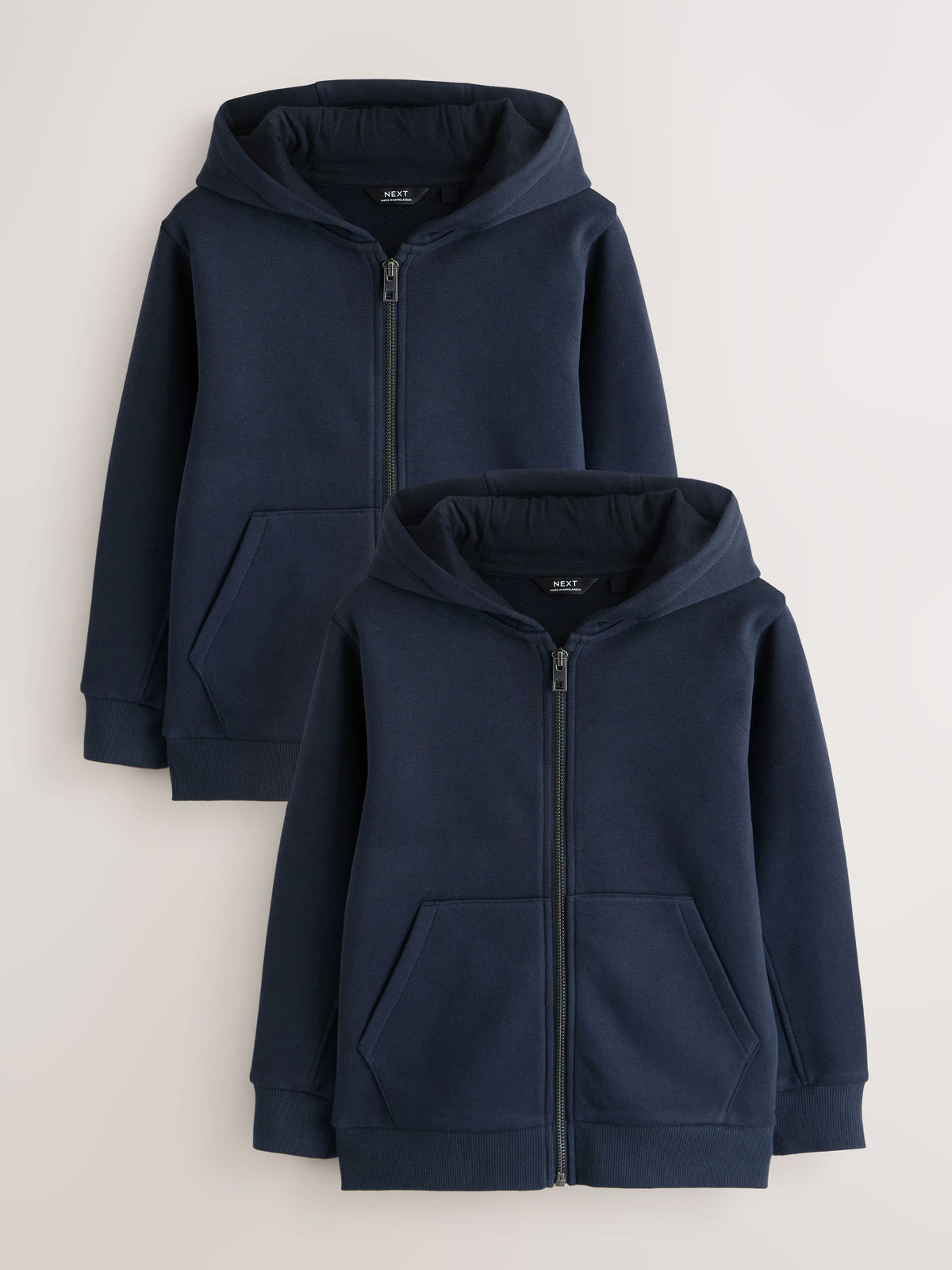 Navy Blue 2 Pack Zip Through Hoodies (3-16yrs)