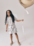 Silver Sequin Top and Rara Skirt Set (3-16yrs)