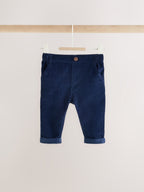 Blue/Cream Stripe Baby Collared Knitted Top and Trousers Set (0mths-2yrs)