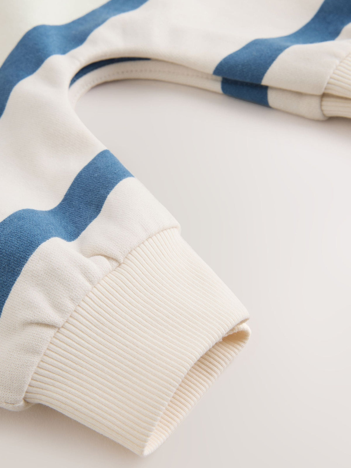 Blue/Ecru Stripe Sweat Baby Romper (0mths-3yrs)