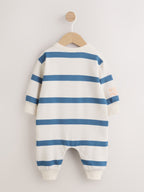 Blue/Ecru Stripe Sweat Baby Romper (0mths-3yrs)
