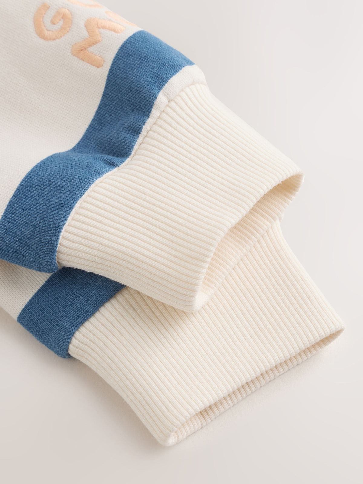 Blue/Ecru Stripe Sweat Baby Romper (0mths-3yrs)