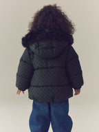 Black Polka Dot Shower Resistant Padded Coat (3mths-7yrs)