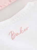 Baker by Ted Baker Pink 3 Piece Bodysuit, Monogram Printed Leggings & Turban Set
