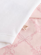 Baker by Ted Baker Pink 3 Piece Bodysuit, Monogram Printed Leggings & Turban Set