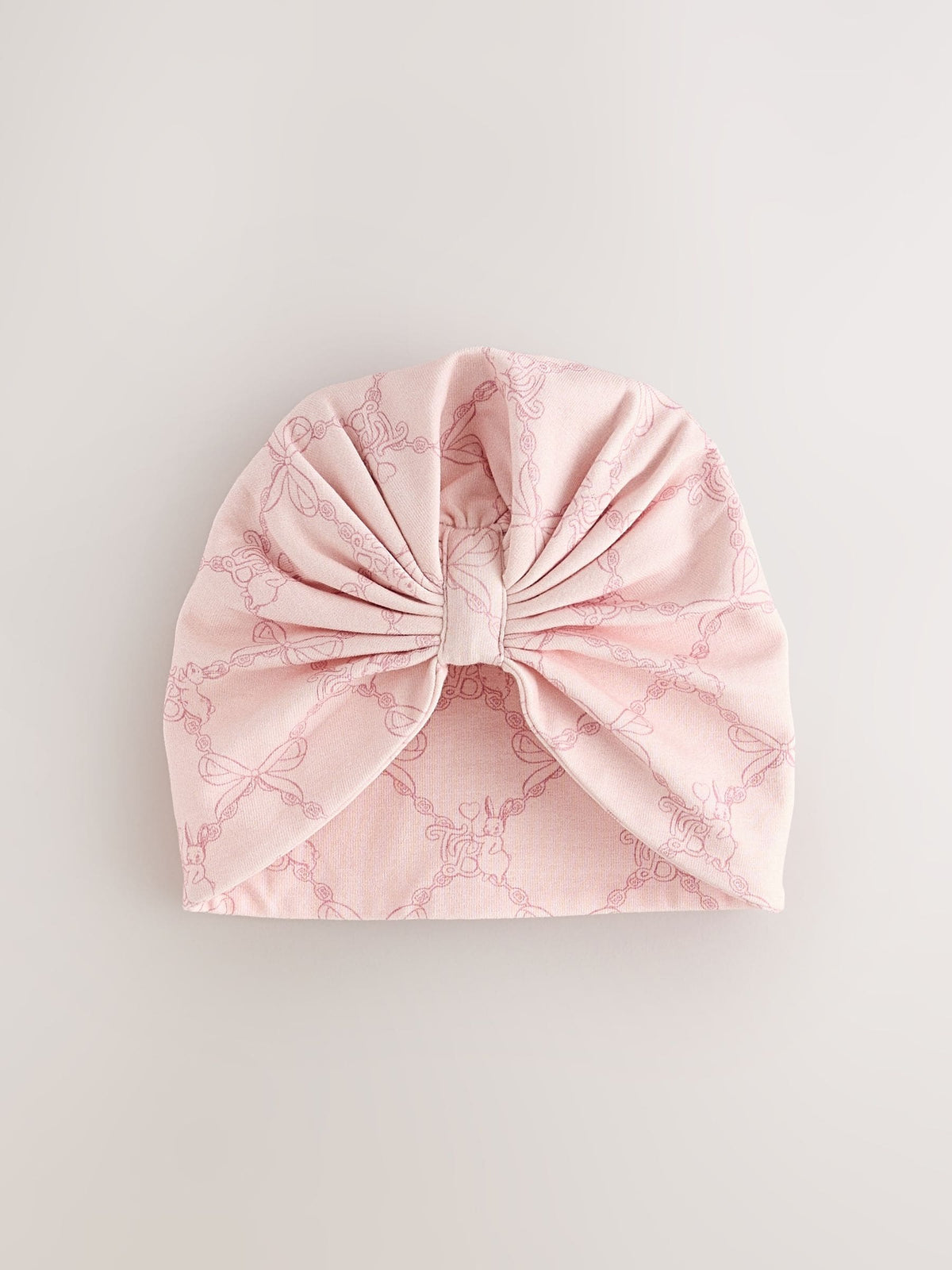 Baker by Ted Baker Pink 3 Piece Bodysuit, Monogram Printed Leggings & Turban Set