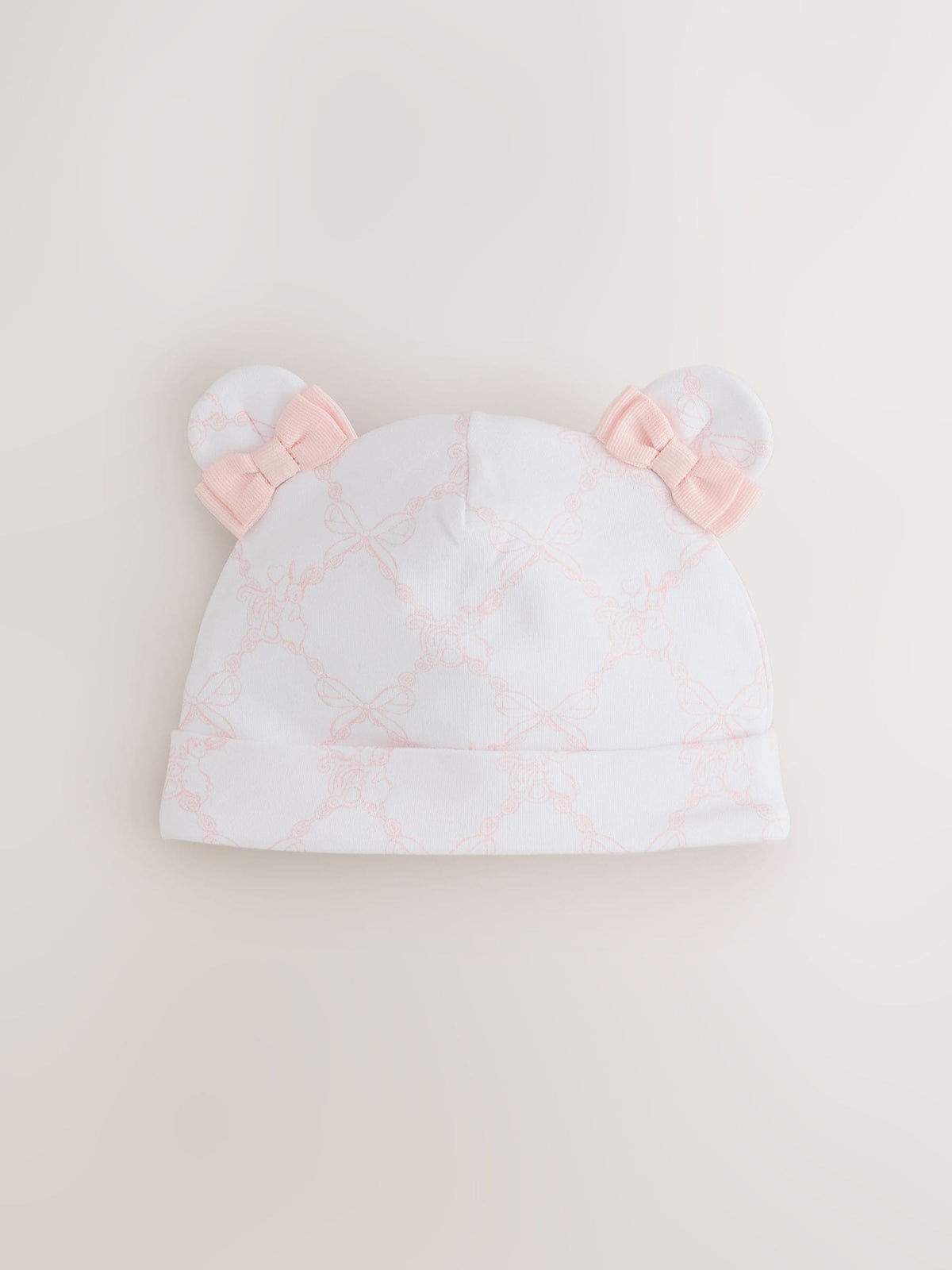 Baker by Ted Baker White/Pink Peplum Frill Sleepsuit & Hat Set