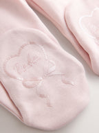 Baker by Ted Baker Pink Embroidered Collar Cotton Sleepsuit