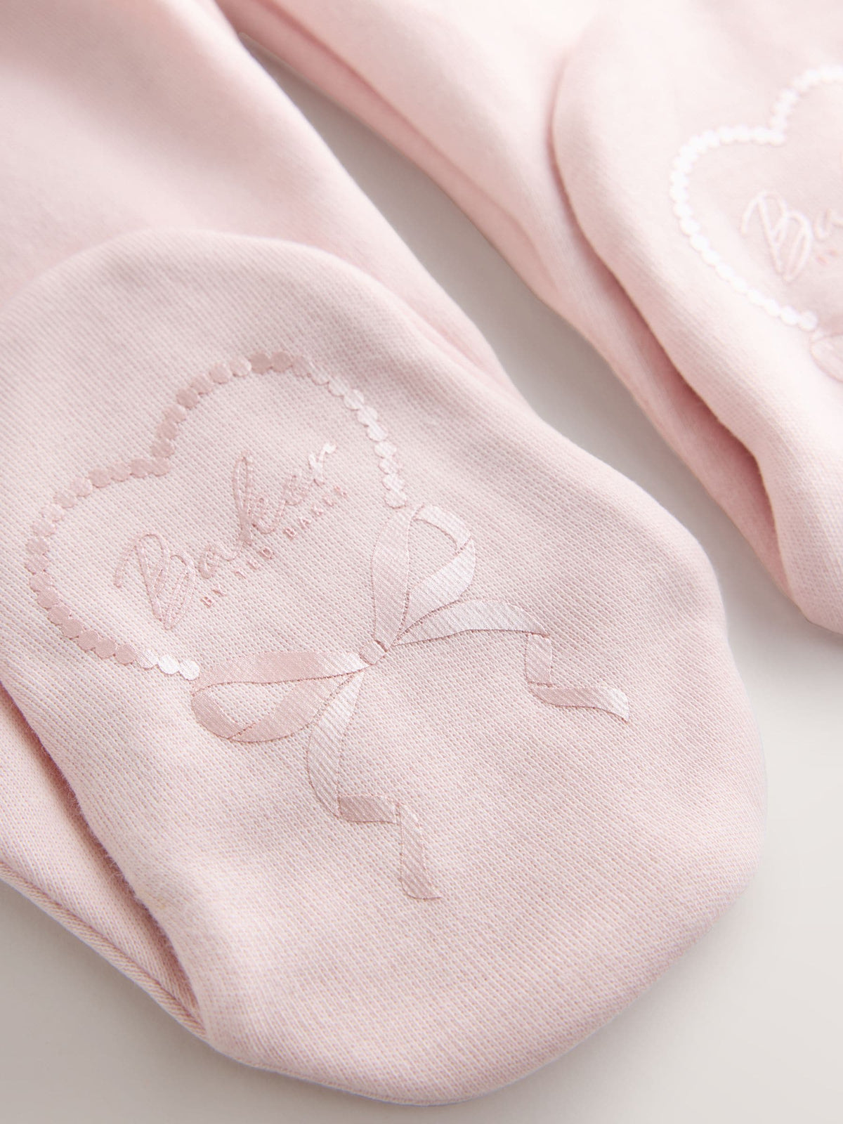 Baker by Ted Baker Pink Embroidered Collar Cotton Sleepsuit