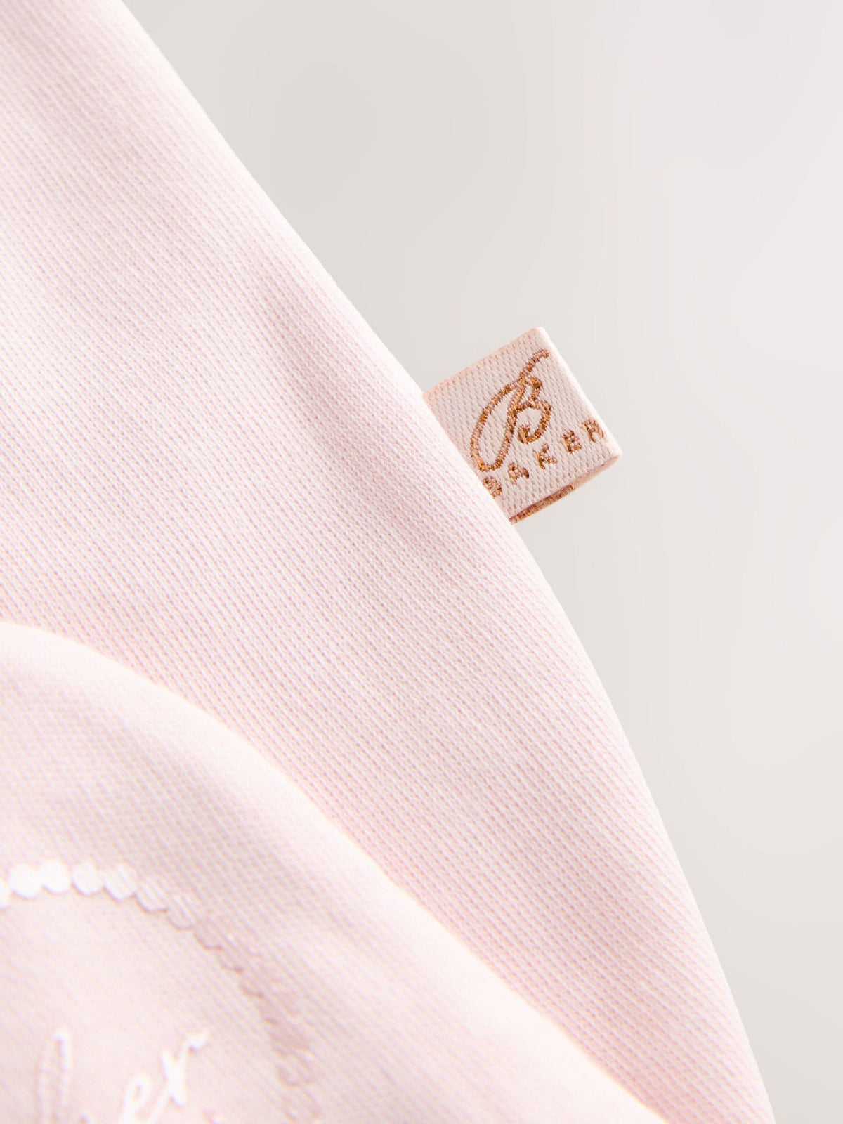 Baker by Ted Baker Pink Embroidered Collar Cotton Sleepsuit