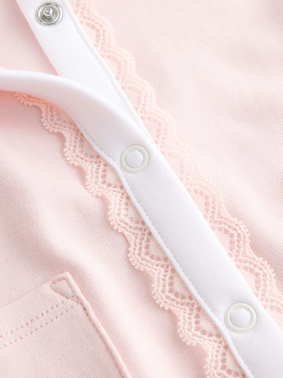 Baker by Ted Baker Pink Embroidered Collar Cotton Sleepsuit