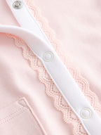 Baker by Ted Baker Pink Embroidered Collar Cotton Sleepsuit