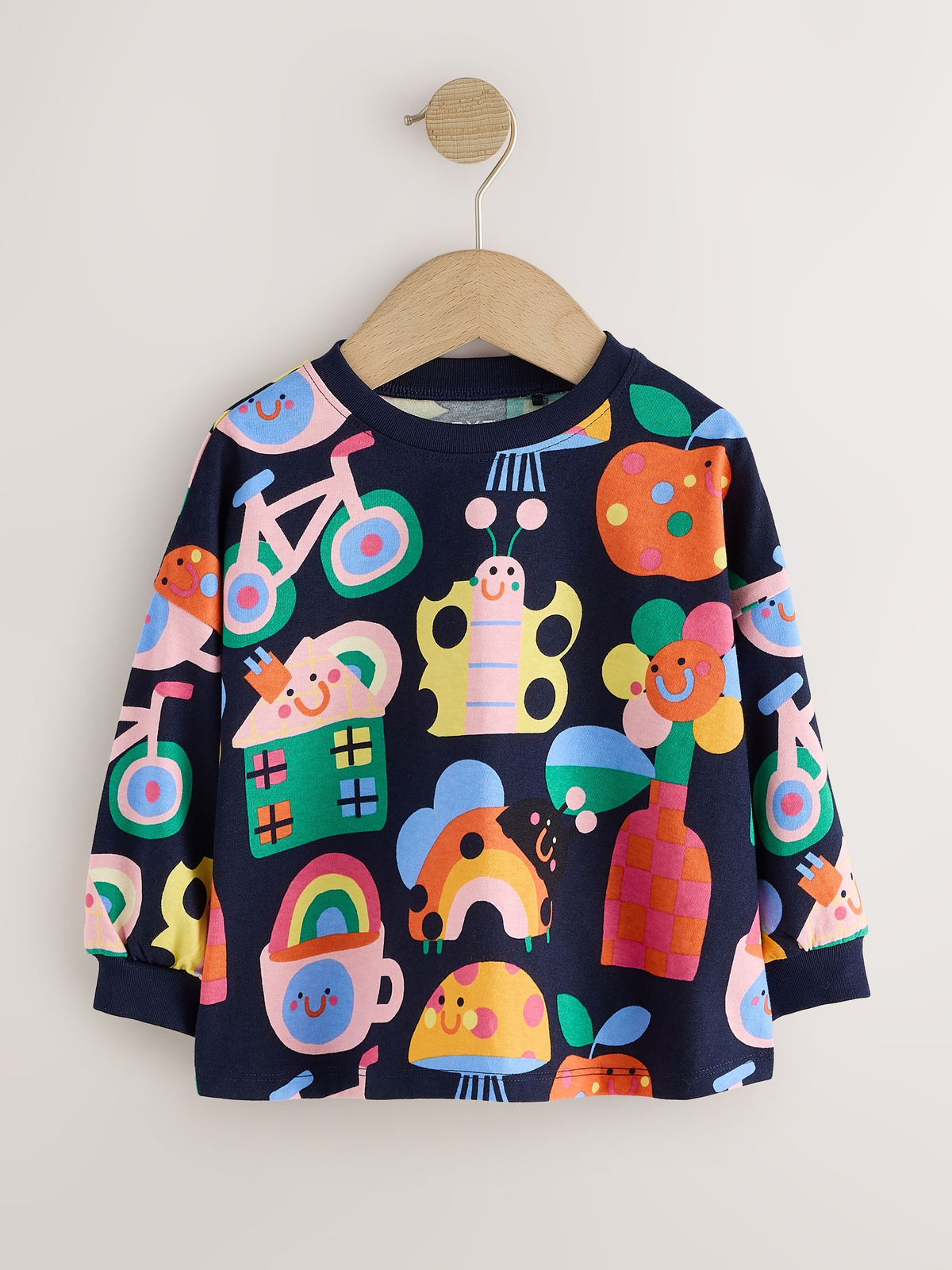Navy Ladybird Long Sleeve T-Shirts 4 Pack (3mths-7yrs)