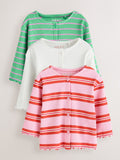 Green/Pink Long Sleeve Ribbed Cardigans 3 Pack (3mths-7yrs)