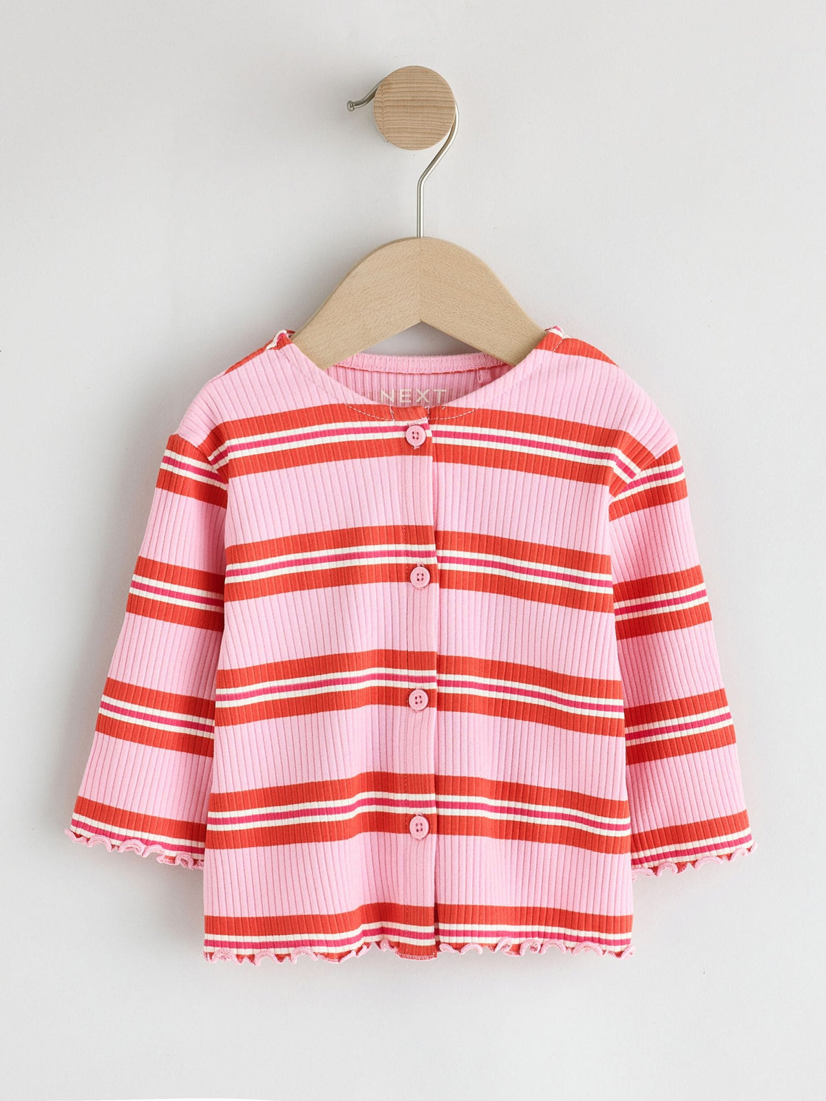 Green/Pink Long Sleeve Ribbed Cardigans 3 Pack (3mths-7yrs)
